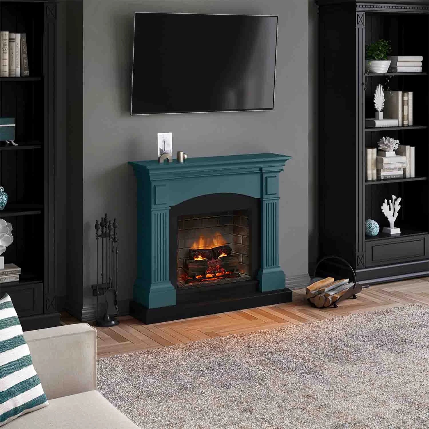 Magna Electric Fireplace - Turquoise