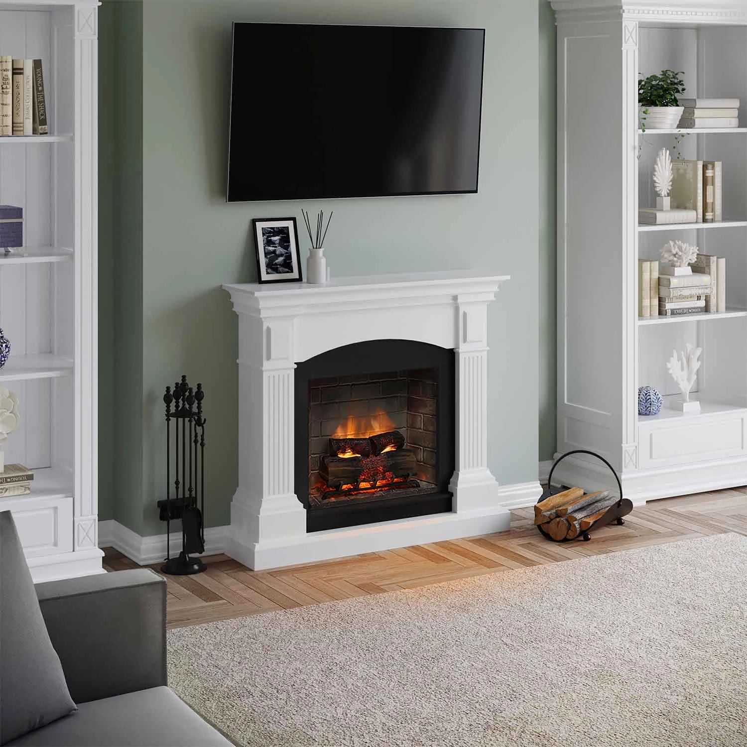 Magna Electric Fireplace - White
