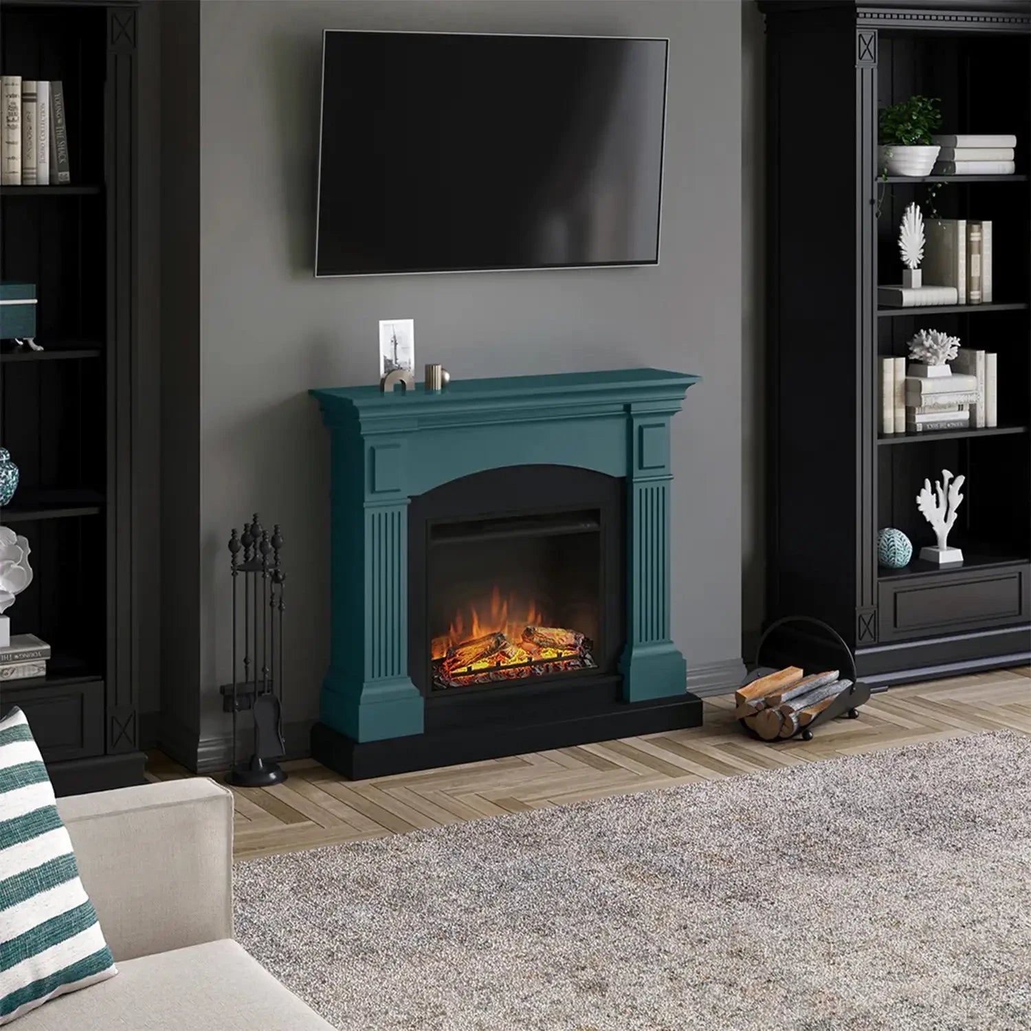 Magna Electric Fireplace - Turquoise