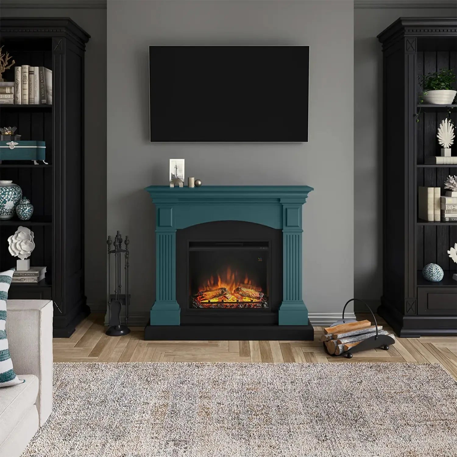 Magna Electric Fireplace - Turquoise