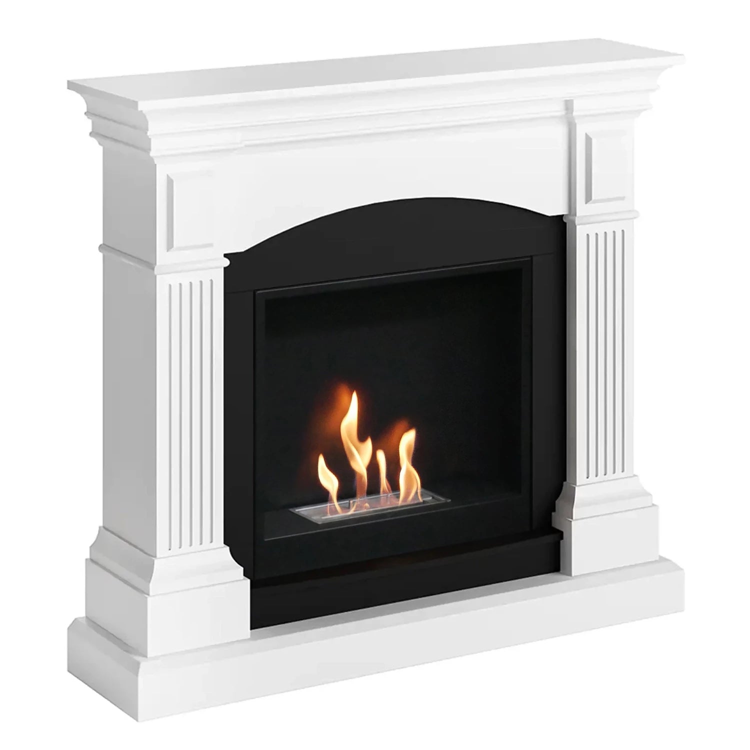 Magna White bioethanol fireplace in elegant white design for modern interior design