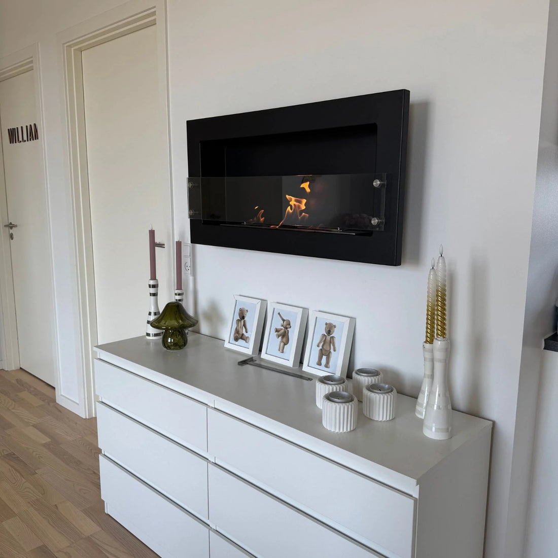 Texas Black - Wall Mounted Bioethanol Fireplace