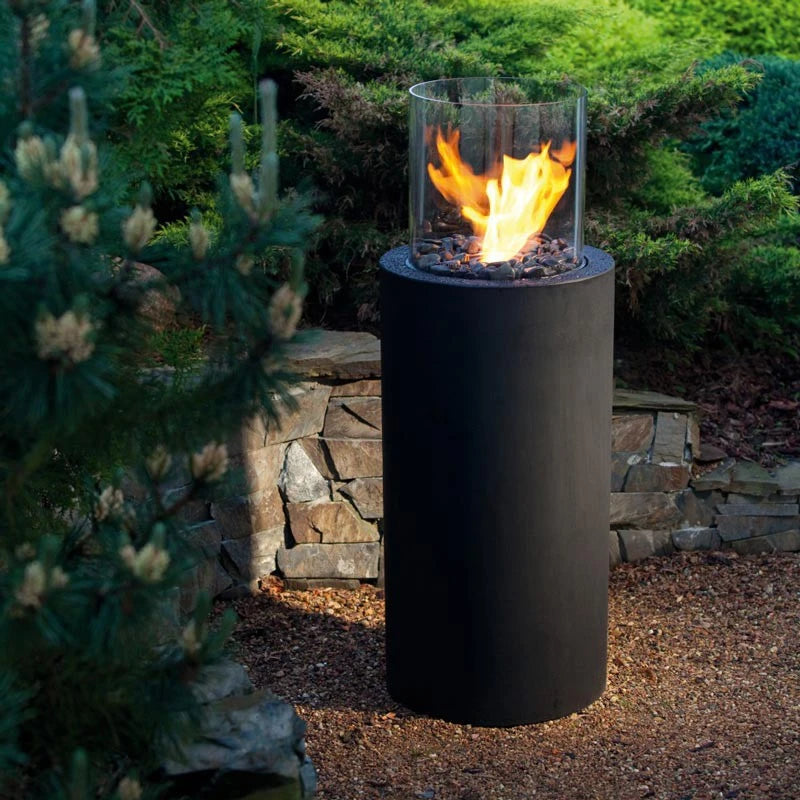 Totem bioethanol fireplace in circular design