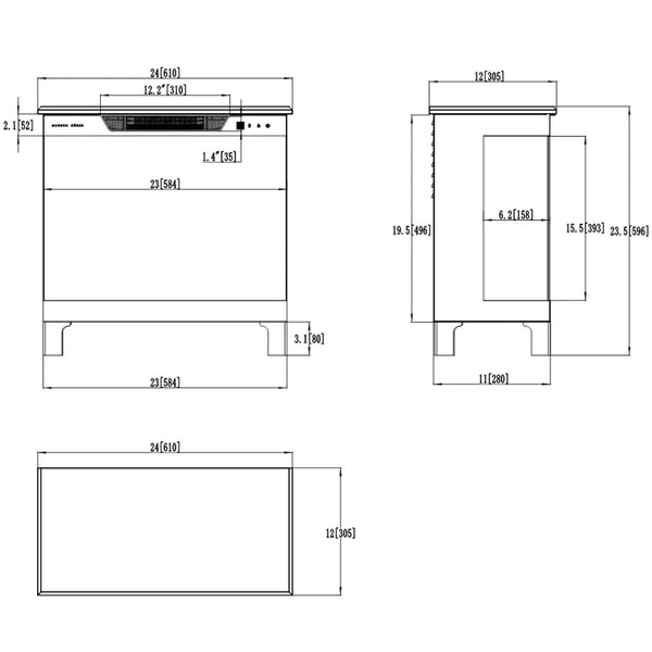Tower 61 – Freestanding Electric Fireplace with 3-Sided Flame View