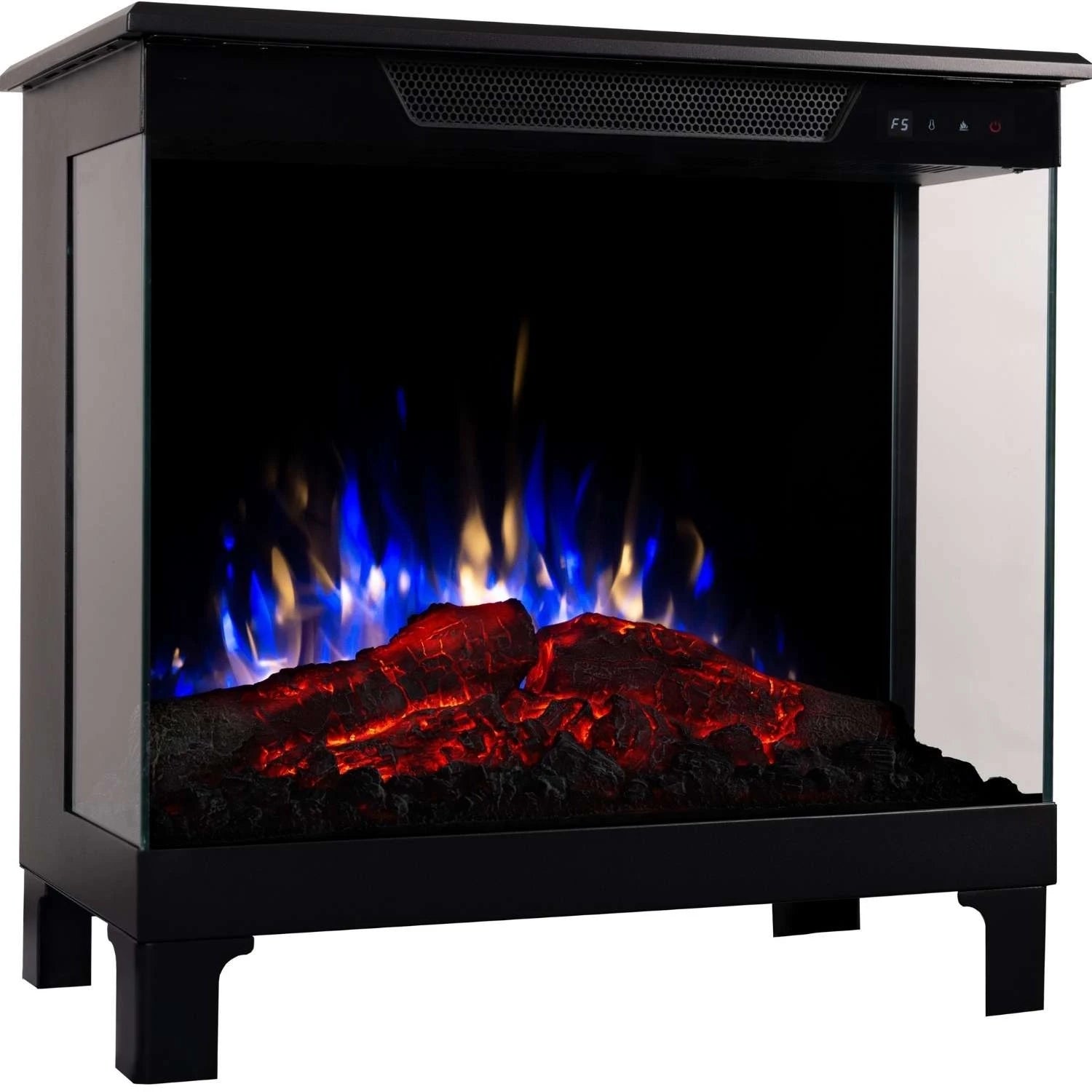 Tower 71 – Freestanding Electric Fireplace with 3-Sided Flame View