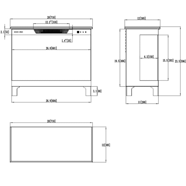 Tower 71 – Freestanding Electric Fireplace with 3-Sided Flame View