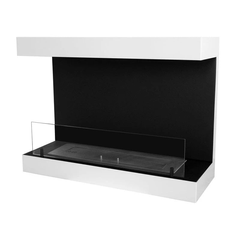 Dakota - Lareira de Parede de 80 cm com 3 Lados - Branco