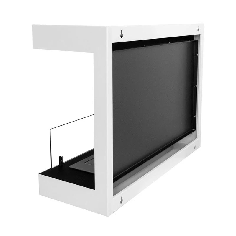 Dakota - Lareira de Parede de 80 cm com 3 Lados - Branco