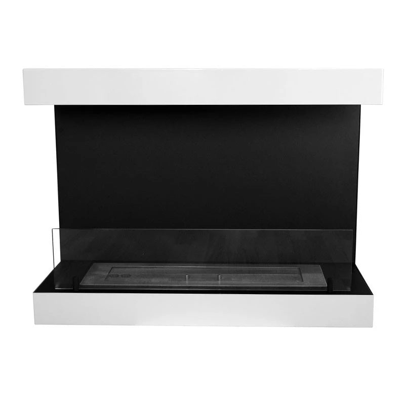 Dakota - Lareira de Parede de 80 cm com 3 Lados - Branco