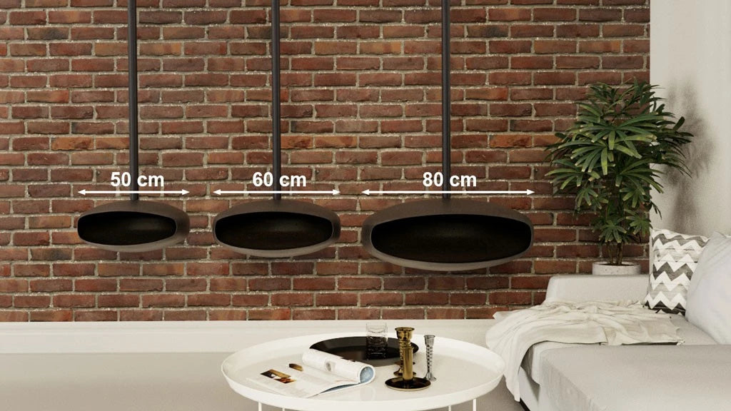Hein & Haugaard UFO-80 ceiling-mounted bioethanol fireplace in a black finish