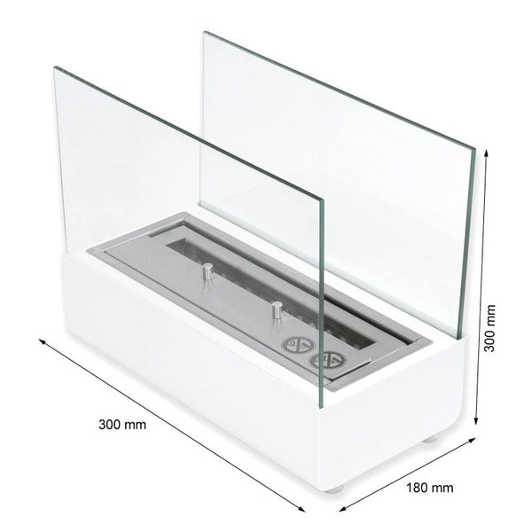 White Tabletop Bioethanol Fireplace