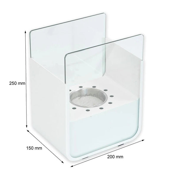 White, Small Bioethanol Fire in Steel Construction