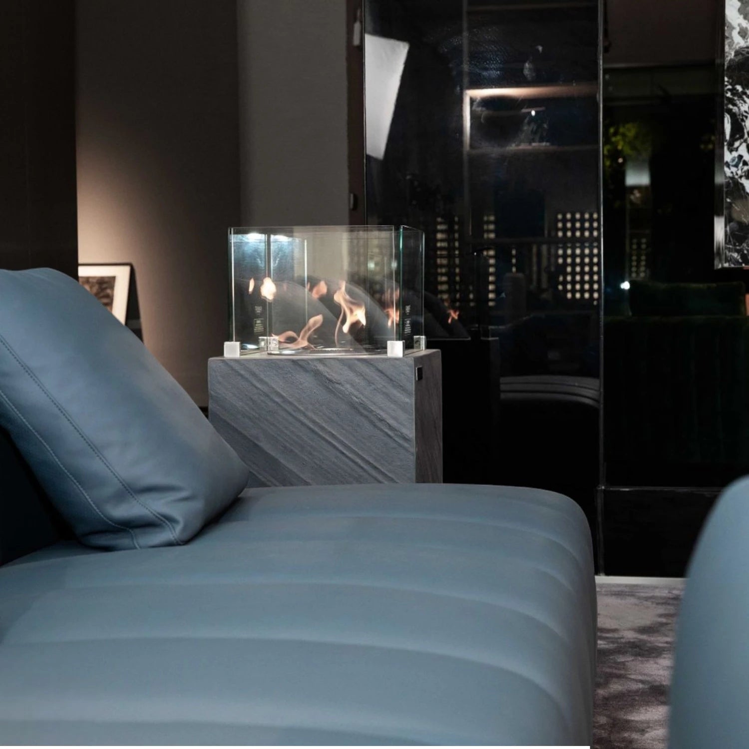 ZERMATT Bioethanol Fire Column – Slate Black