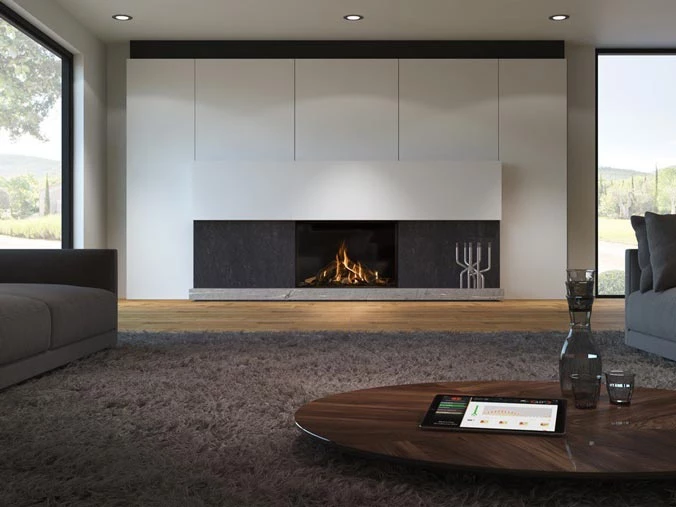 Built-in gas fireplace