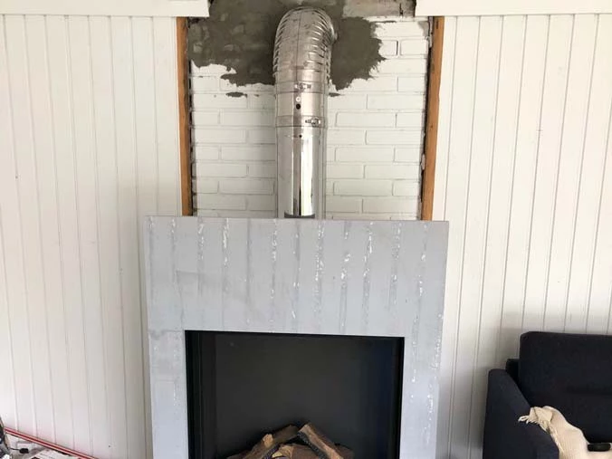 Chimney for gas fireplace