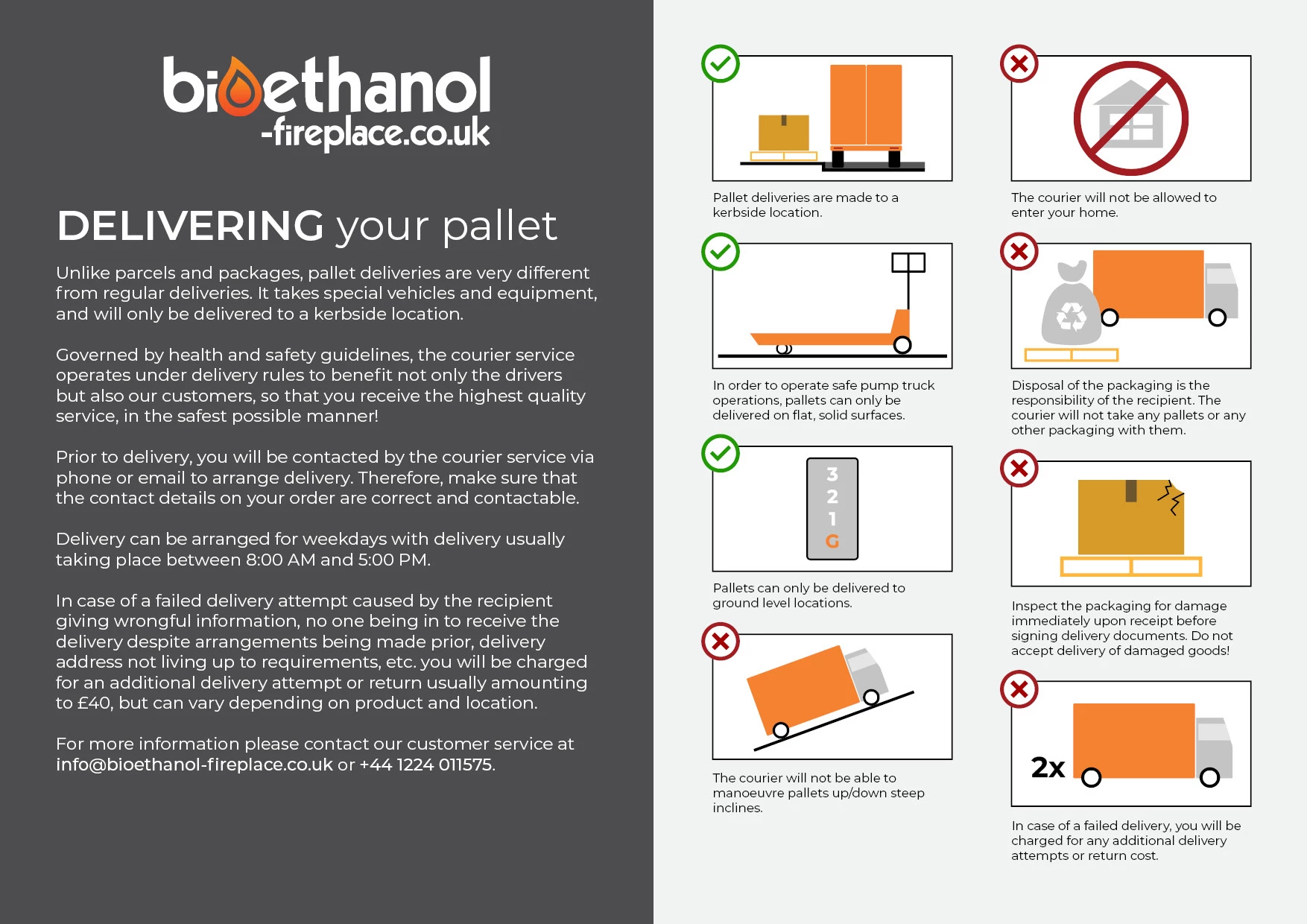 Delivery of pallets flyer