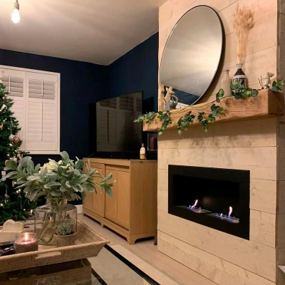 Lareira Bioetanol de Parede Grande - Preto - Design Simplista Design Simplista Lareira Bioetanol de Parede Grande - Preto