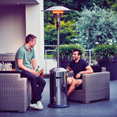 Aquecedor de Exterior Elegance em Aço Inoxidável Polido Aquecedor de Exterior Elegance em Aço Inoxidável Polido