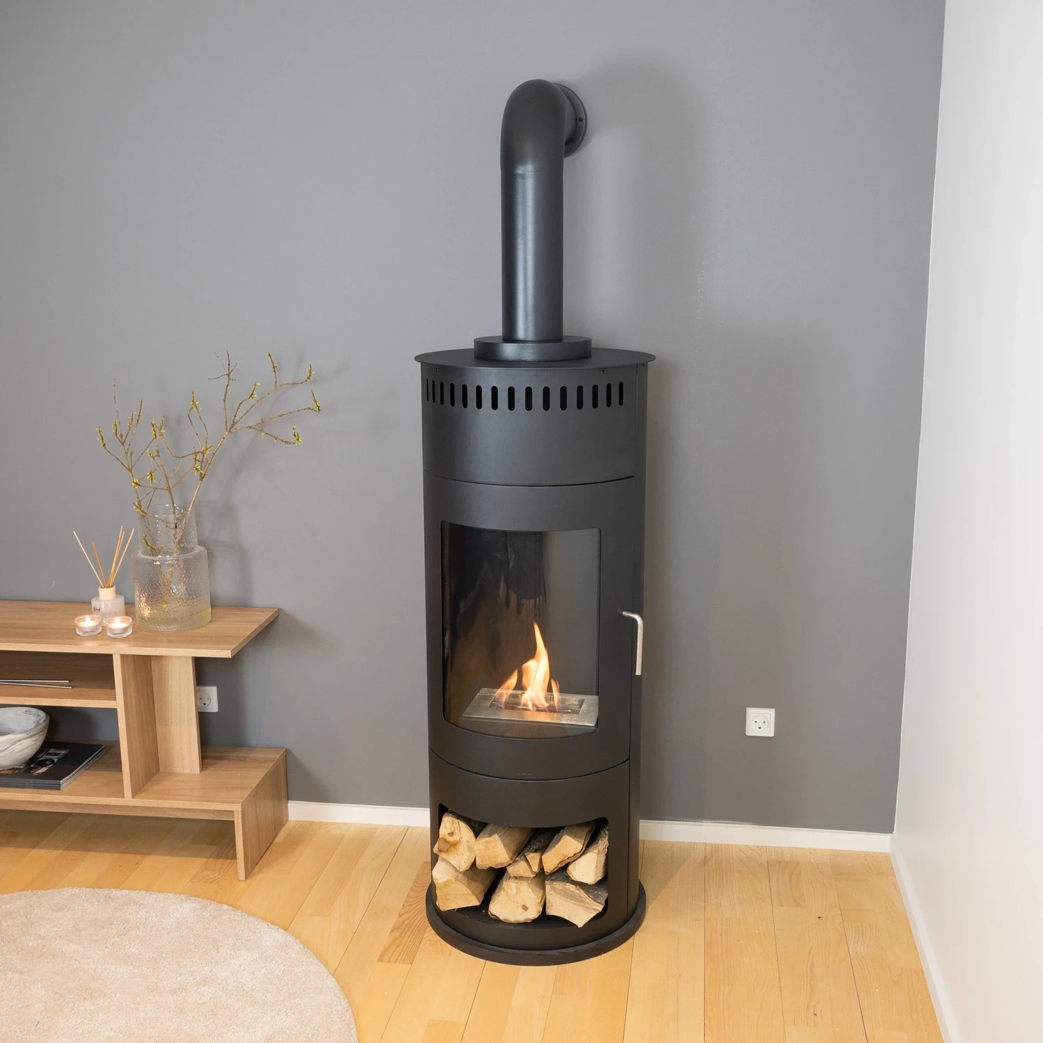 False flue for bioethanol fireplace