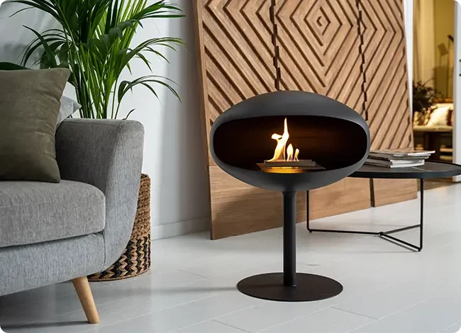 Cocoon Pedestal Freestanding Bioethanol Fireplace