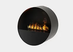 Wall-mounted water vapour fireplace