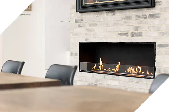 Decoflame Montreal built-in one-sided bioethanol fireplace