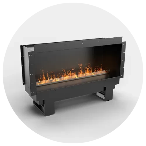 Built-in water vapour fireplace